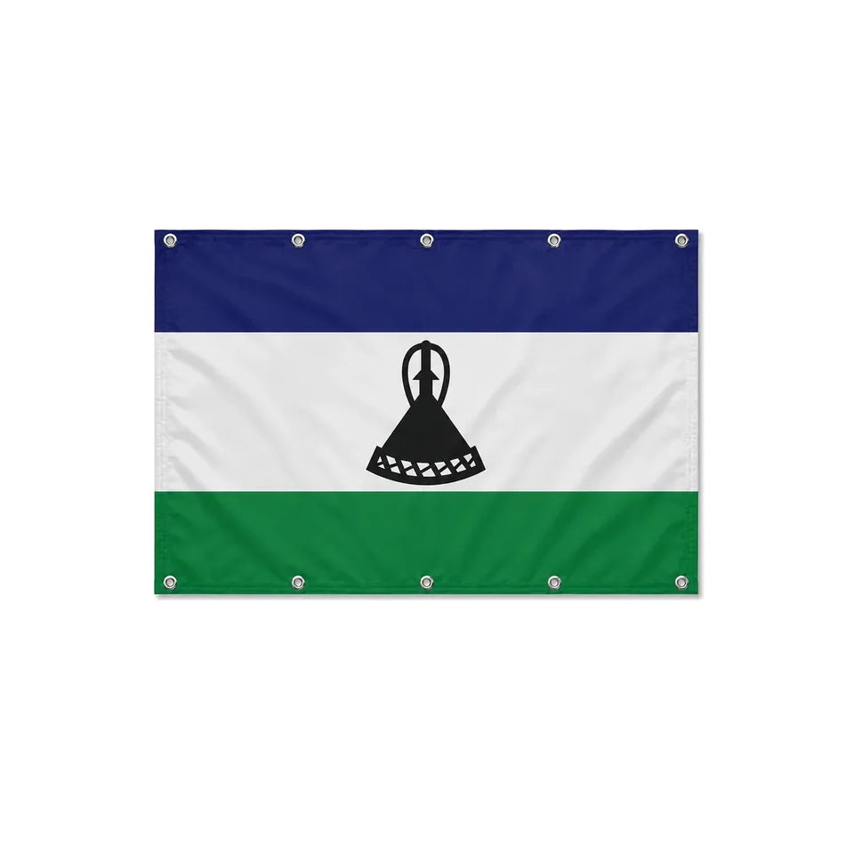 Drapeau du Lesotho format S en polyester avec dix œillets