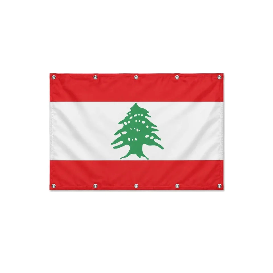 Drapeau du Liban format S en polyester avec dix œillets