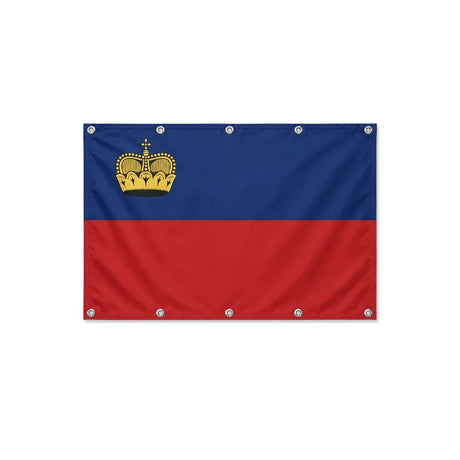 Drapeau du Liechtenstein format S en polyester avec dix œillets