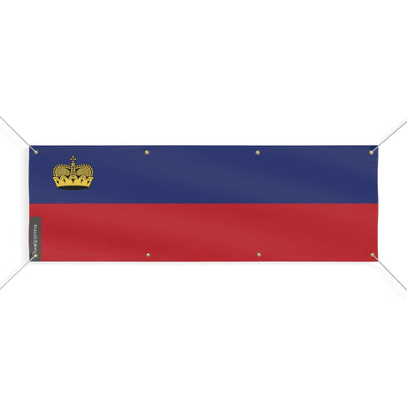 Drapeau liechtenstein polyester résistant œillets extérieurs