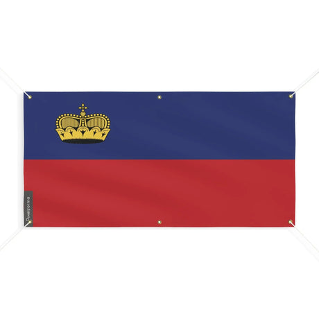 Drapeau liechtenstein polyester résistant œillets renforcés