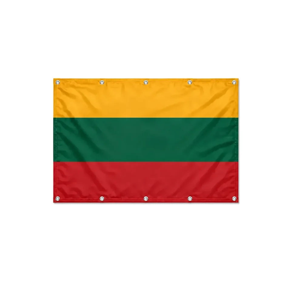 Drapeau de la Lituanie format S en polyester avec dix œillets