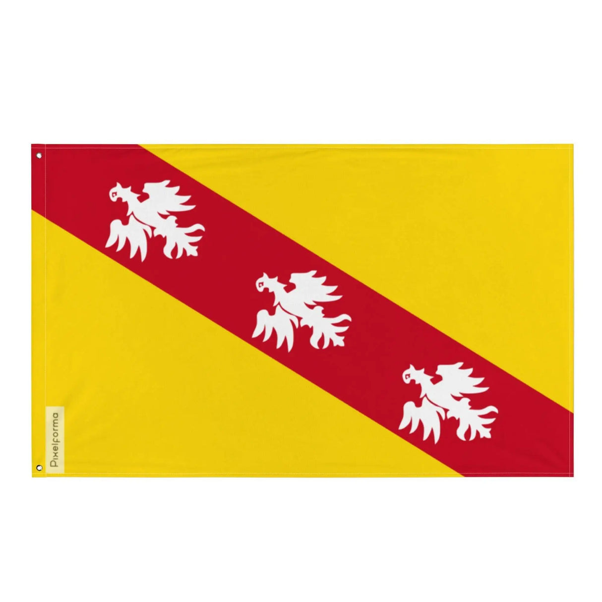 Drapeau lorraine polyester résistant avec œillets à gauche