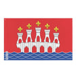 Drapeau lot polyester résistant double ourlet œillets à gauche