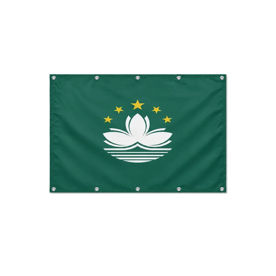 Drapeau de Macao format S en polyester avec dix œillets