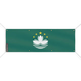 Drapeau macao polyester résistant 8 œillets usage extérieur