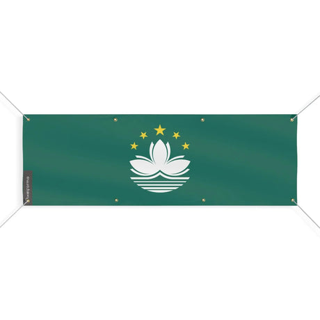 Drapeau macao polyester résistant 8 œillets usage extérieur