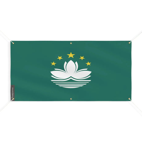 Drapeau macao polyester résistant avec œillets renforcés