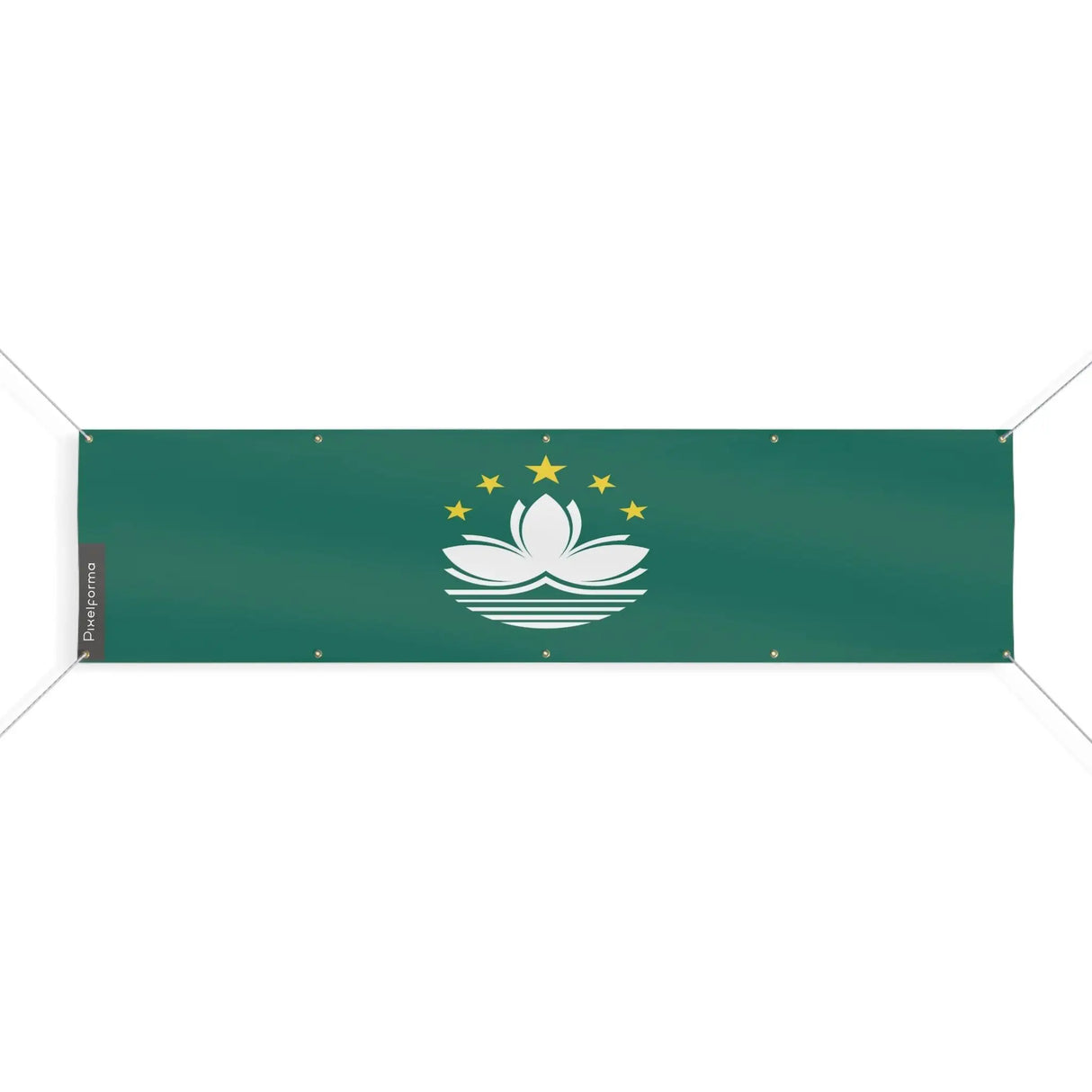Drapeau macao polyester résistant œillets usage extérieur