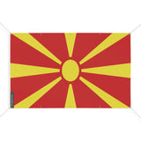 Drapeau macédoine du nord polyester avec œillets résistants