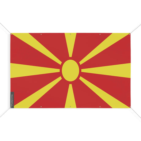 Drapeau macédoine du nord polyester avec œillets résistants
