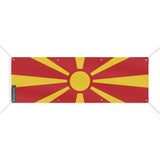 Drapeau macédoine du nord polyester résistant 8 œillets