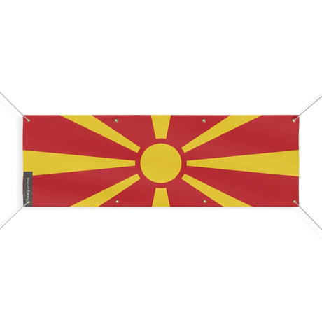 Drapeau macédoine du nord polyester résistant 8 œillets