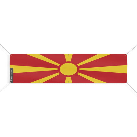 Drapeau macédoine du nord polyester résistant œillets