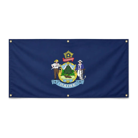 Drapeau maine polyester résistant aux intempéries 6 œillets