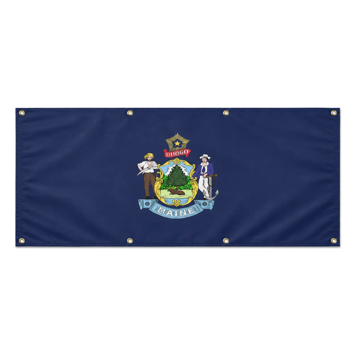 Drapeau maine polyester résistant usage extérieur intempéries