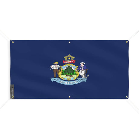 Drapeau maine polyester résistant aux intempéries 6 œillets