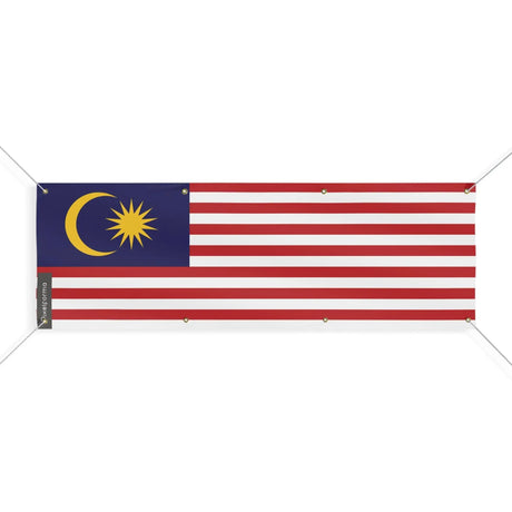Drapeau malaisie polyester résistant avec 8 œillets