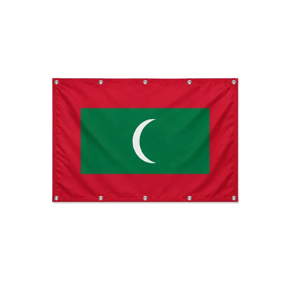 Drapeau des Maldives format S en polyester avec dix œillets