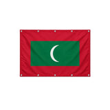 Drapeau des Maldives format S en polyester avec dix œillets