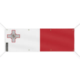 Drapeau malte polyester résistant avec huit œillets