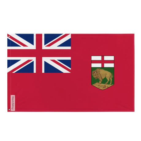 Drapeau manitoba polyester résistant avec œillets à gauche
