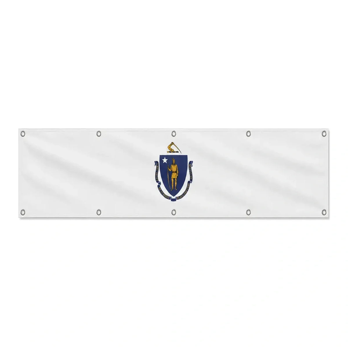 Drapeau du Massachusetts grand format XL en polyester avec dix œillets
