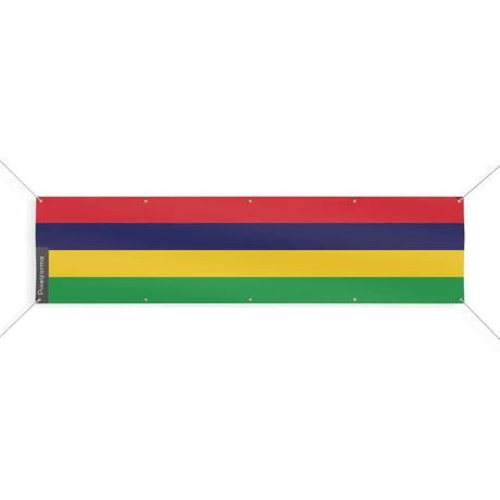 Drapeau maurice polyester résistant usage extérieur œillets