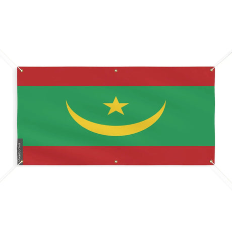 Drapeau mauritanie polyester résistant avec œillets robustes