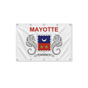 Drapeau de Mayotte format S en polyester avec dix œillets