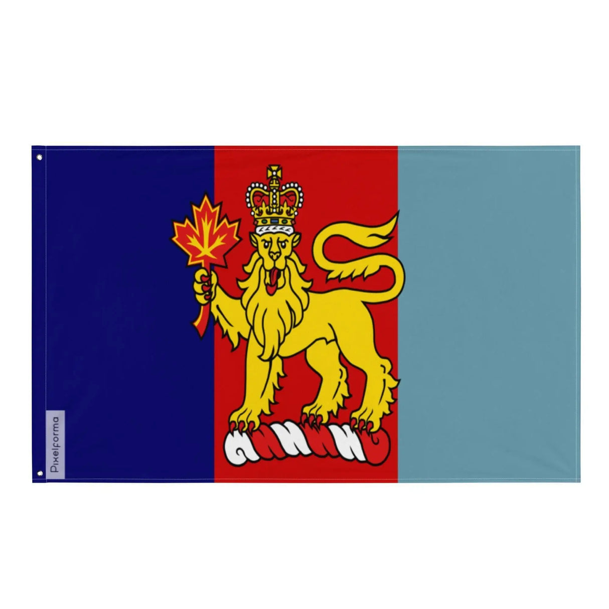 Drapeau mention élogieuse chef canada polyester œillets gauche