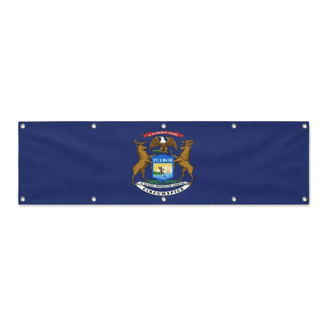 Drapeau du Michigan grand format XL en polyester avec dix œillets