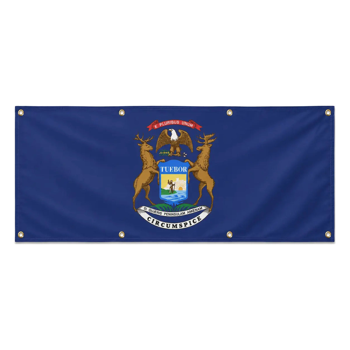 Drapeau michigan polyester résistant aux intempéries œillets