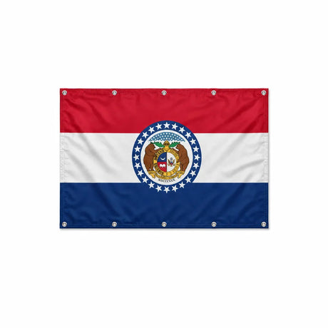 Drapeau du Missouri format S en polyester avec dix œillets