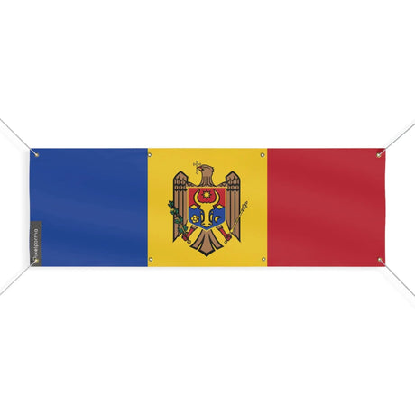 Drapeau moldavie en polyester résistant huit œillets