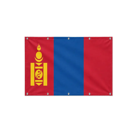 Drapeau de la Mongolie format S en polyester avec dix œillets