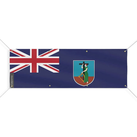 Drapeau montserrat polyester résistant avec œillets robustes