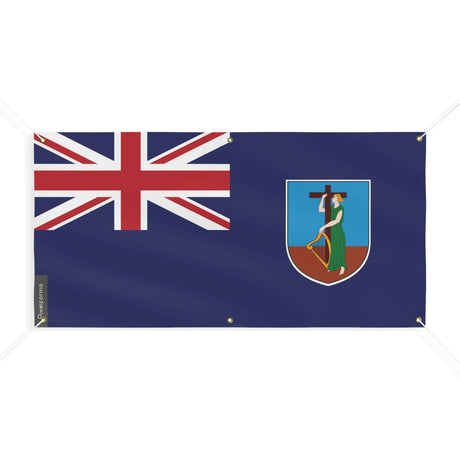 Drapeau montserrat polyester résistant pour usage extérieur