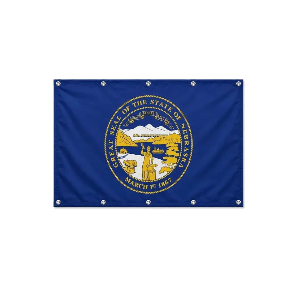 Drapeau du Nebraska format S en polyester avec dix œillets