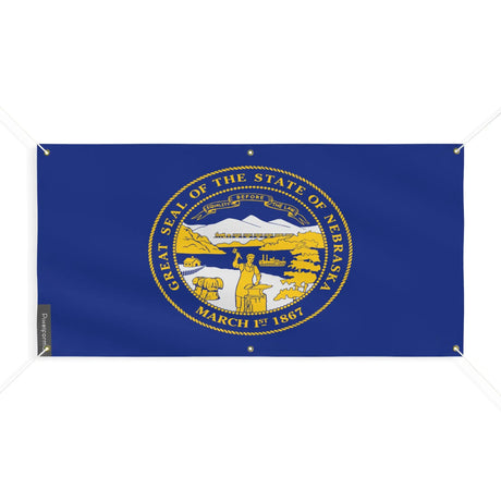 Drapeau nebraska polyester résistant aux intempéries six œillets