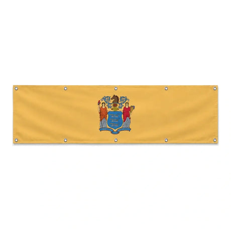Drapeau du New Jersey grand format XL en polyester avec dix œillets