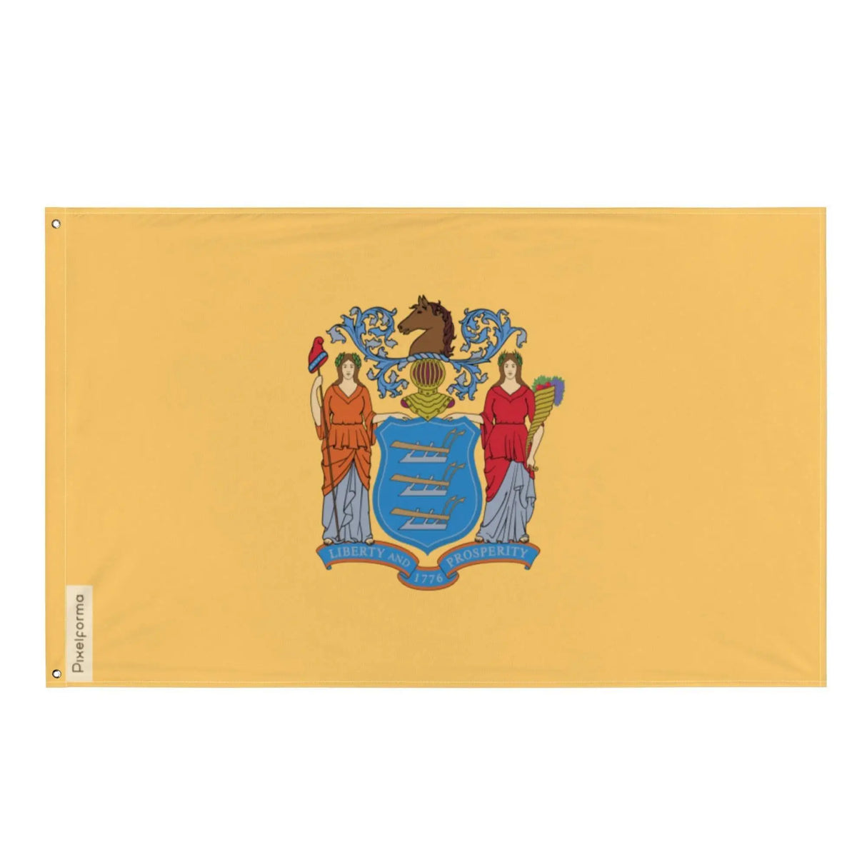 Drapeau new jersey polyester résistant œillets à gauche