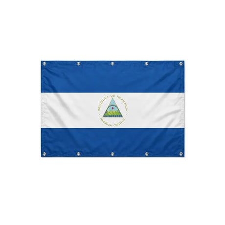 Drapeau du Nicaragua format S en polyester avec dix œillets