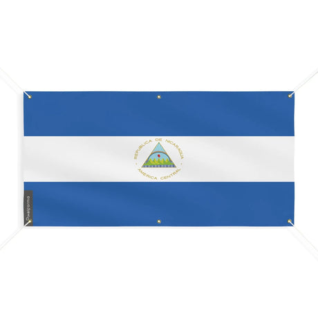 Drapeau nicaragua polyester résistant avec œillets robustes