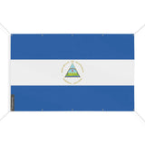 Drapeau nicaragua polyester résistant avec œillets robustes