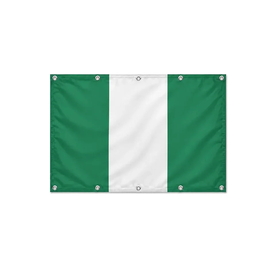 Drapeau du Nigeria format S en polyester avec dix œillets