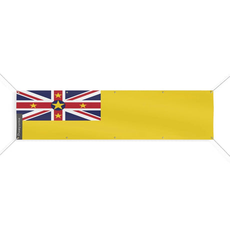 Drapeau niue polyester résistant aux intempéries œillets