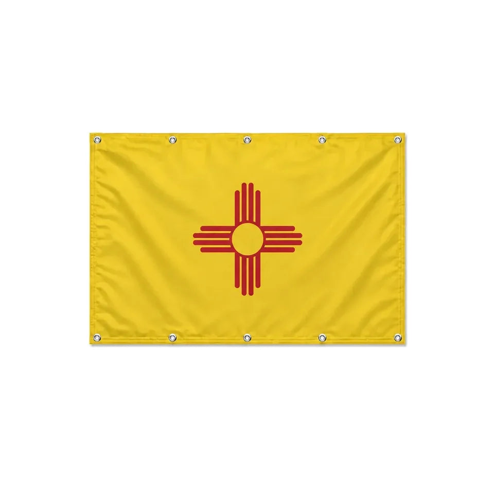 Drapeau du Nouveau-Mexique format S en polyester avec dix œillets