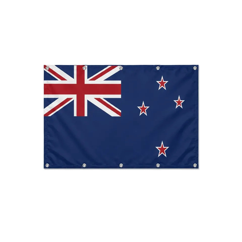 Drapeau de la Nouvelle-Zélande format S en polyester avec dix œillets