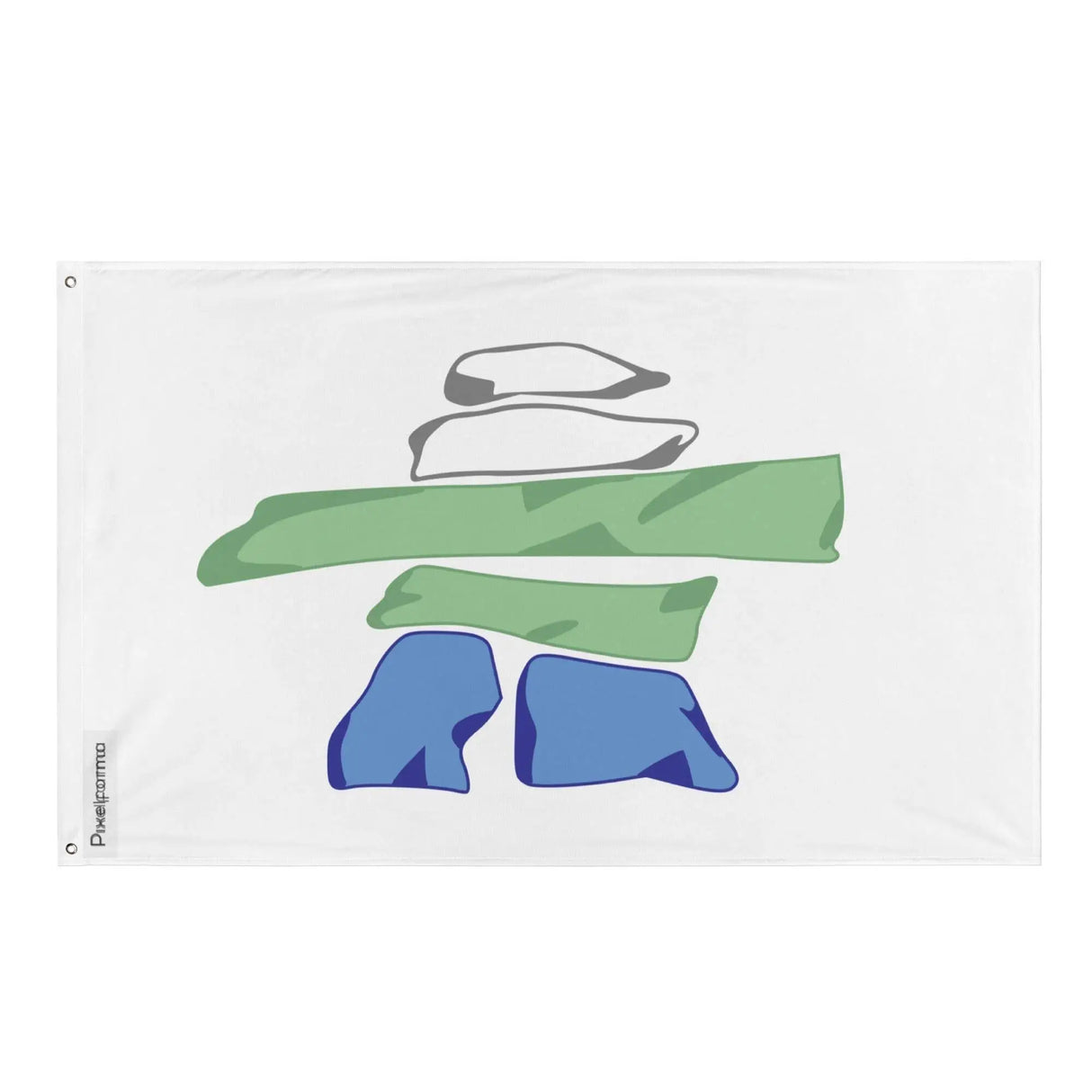 Drapeau nunatsiavut polyester œillets à gauche solide